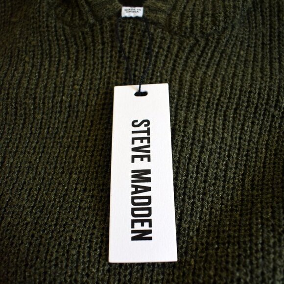 NWT Steve Madden Taylor Hoodie Sweater Dress in Olive Green Size Small - Picture 10 of 13